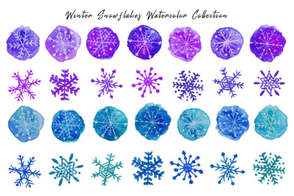 Download Winter Snowflake Watercolor Collection - Collection Collection