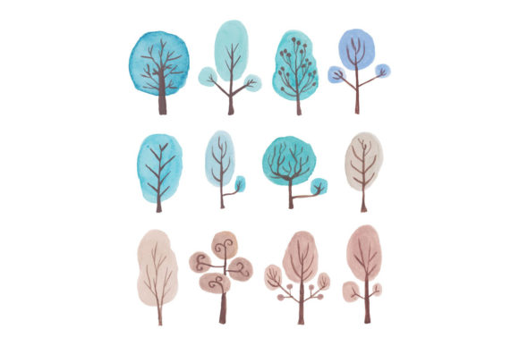 Download Winter Tree Watercolor Collection - Collection Collection
