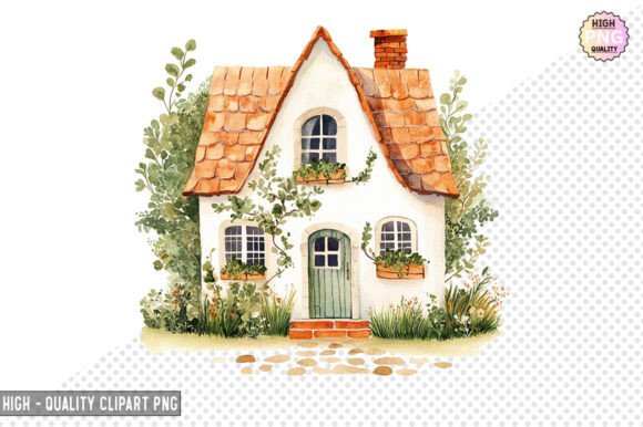 Download Watercolor House Clipart Design – PNG - Watercolor house Collection