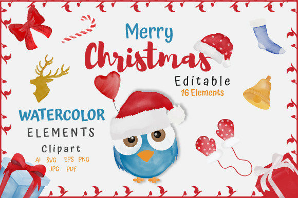 Download Christmas Watercolor Elements Collection - Collection Collection