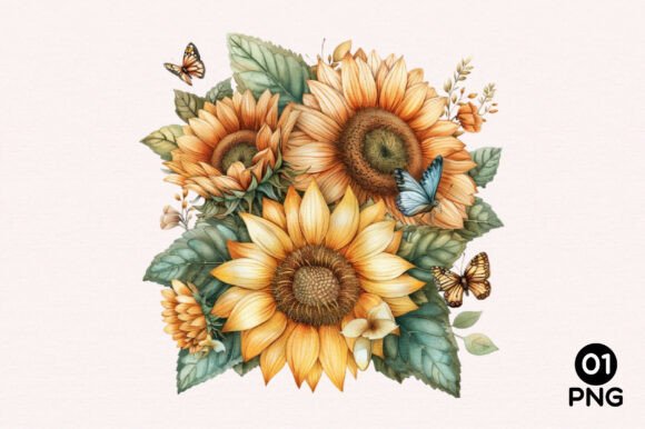 Download Whimsical Summer Sunflower Clipart PNG - Premium Resources