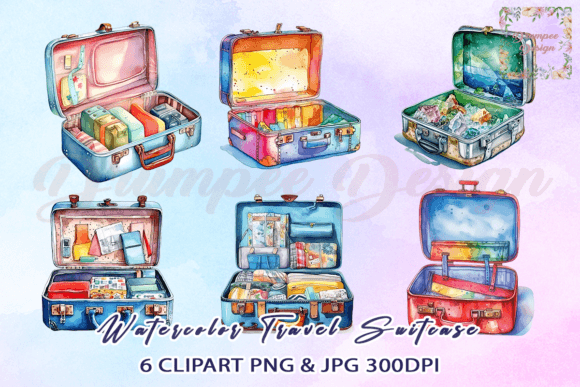 Download Travel Suitcase Watercolor Clipart - Suitcase watercolor Collection