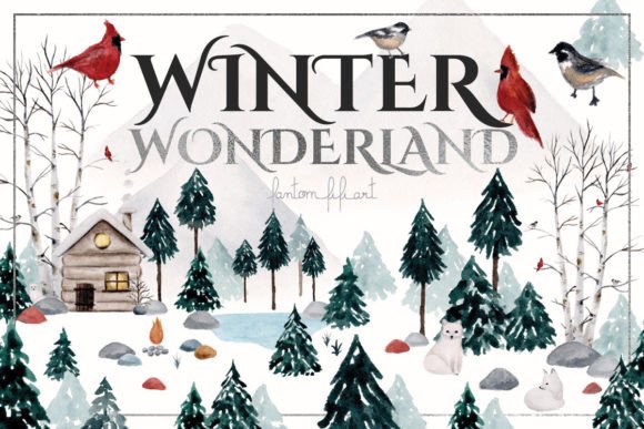 Download Winter Wonderland Watercolor Collection - Collection Collection